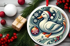 Round Christmas Ornament Sublimation|Clipart Product Image 2