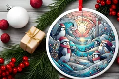Round Christmas Ornament Sublimation|Clipart Product Image 1