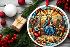 Round Christmas Ornament Sublimation|Clipart Product Image 1