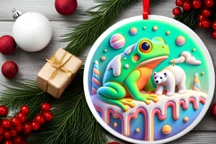 Round Christmas Ornament Sublimation|Clipart Product Image 1