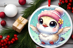 Round Christmass Ornament PNG Product Image 2