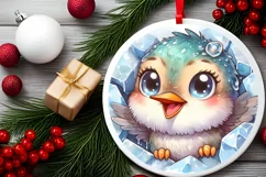 Round Christmas Ornament Sublimation|Clipart Product Image 2