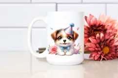 Baby Dog with Party Hat PNG Product Image 2