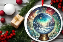 Round Christmas Ornament Sublimation|Clipart Product Image 1