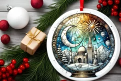 Round Christmas Ornament Sublimation|Clipart Product Image 1
