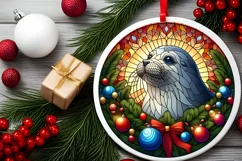 Round Christmas Ornament Sublimation|Clipart Product Image 1