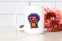 Colorful Cartoon Baby Turtle | Sublimation Clipart Product Image 2