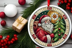 Round Christmas Ornament Sublimation|Clipart Product Image 1