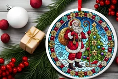 Round Christmas Ornament Sublimation|Clipart Product Image 2
