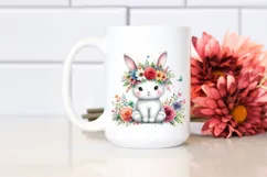 Watercolor Rabbit Flower Crown | Sublimation Clipart Product Image 2