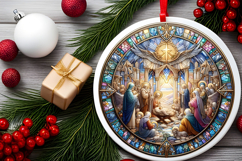 Round Christmass Ornament PNG Product Image 2