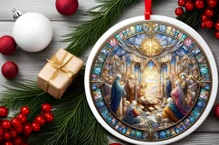 Round Christmas Ornament Sublimation|Clipart Product Image 2