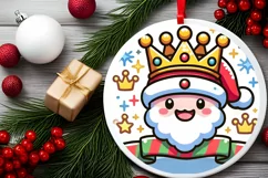 Round Christmas Ornament Sublimation|Clipart Product Image 1