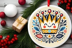 Round Christmas Ornament Sublimation|Clipart Product Image 1
