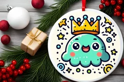 Round Christmas Ornament Sublimation|Clipart Product Image 1