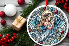 Round Christmas Ornament Sublimation|Clipart Product Image 1