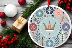 Round Christmas Ornament Sublimation|Clipart Product Image 1