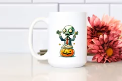 Simple Funny Zombie Halloween Clipart PNG Product Image 2