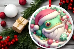 Round Christmas Ornament Sublimation|Clipart Product Image 2