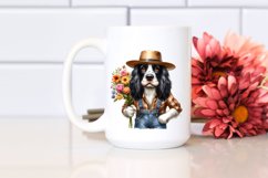 Funny English Springer Spaniel Flower Bouquet Watercolor | Product Image 2