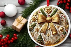 Round Christmas Ornament Sublimation|Clipart Product Image 2