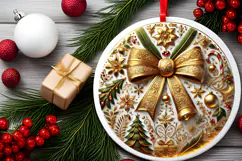 Round Christmass Ornament PNG Product Image 2