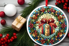 Round Christmas Ornament Sublimation|Clipart Product Image 1