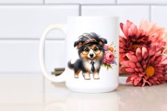 Baby Collie Flower Bouquet Watercolor | Sublimation | Product Image 2
