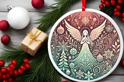 Round Christmas Ornament Sublimation|Clipart Product Image 1