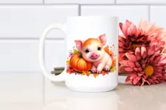 Vibrant Baby Pig Pumpin | Sublimation Clipart Product Image 2