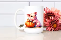 Vibrant Baby Pig Pumpin | Sublimation Clipart Product Image 2