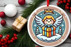 Round Christmas Ornament Sublimation|Clipart Product Image 1