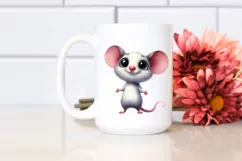 Watercolor Funny Mouse | Funny Smile Clipart Product Image 2