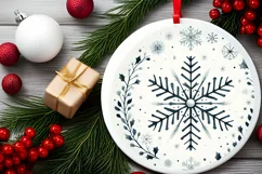 Round Christmas Ornament Sublimation|Clipart Product Image 2