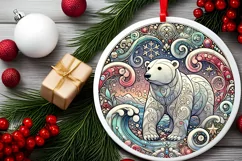 Round Christmas Ornament Sublimation|Clipart Product Image 1