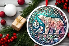 Round Christmas Ornament Sublimation|Clipart Product Image 1