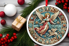 Round Christmass Ornament PNG Product Image 2