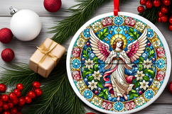 Round Christmass Ornament PNG Product Image 2