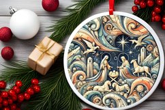 Round Christmas Ornament Sublimation|Clipart Product Image 2