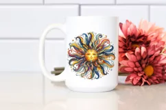 Colorful Sun with Flowers and Animal Print Sunglasses Product Image 2