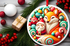 Round Christmass Ornament PNG Product Image 2