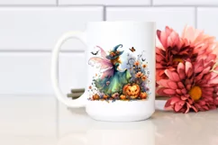 Halloween Fairy Drawing Vibrant Scenery Clipart Product Image 2