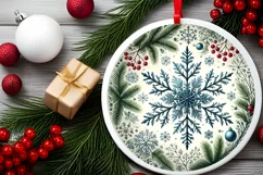 Round Christmas Ornament Sublimation|Clipart Product Image 2