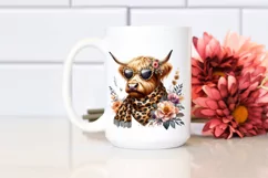 Elegant Highland Cow Animal Print Scarf Sunglasses | Product Image 2