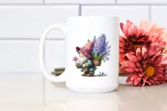 Detailed Watercolor Gnome with Hyacinth Bouquet Product Image 2