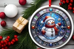 Round Christmas Ornament Sublimation|Clipart Product Image 2