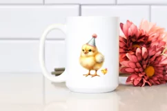 Cute Baby Chicken with Party Hat PNG Product Image 2