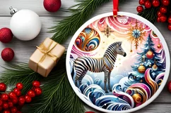 Round Christmas Ornament Sublimation|Clipart Product Image 2