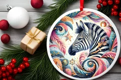Round Christmas Ornament Sublimation|Clipart Product Image 2