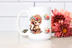 Adorable Monkey with Flower Crown, High-Res PNG Product Image 2
